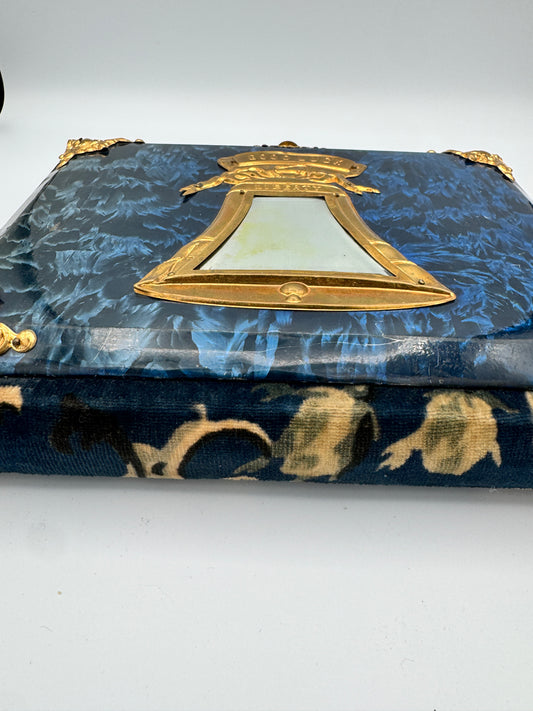 Antique Victorian Photo Album with Mirror & Clasp (c. 1870s)