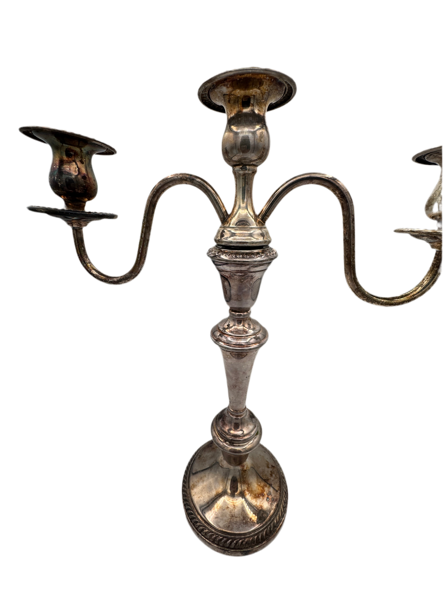 F.B. Rogers Silver Co. Silverplate Convertible 3-Light Candelabra – Marked 7583
