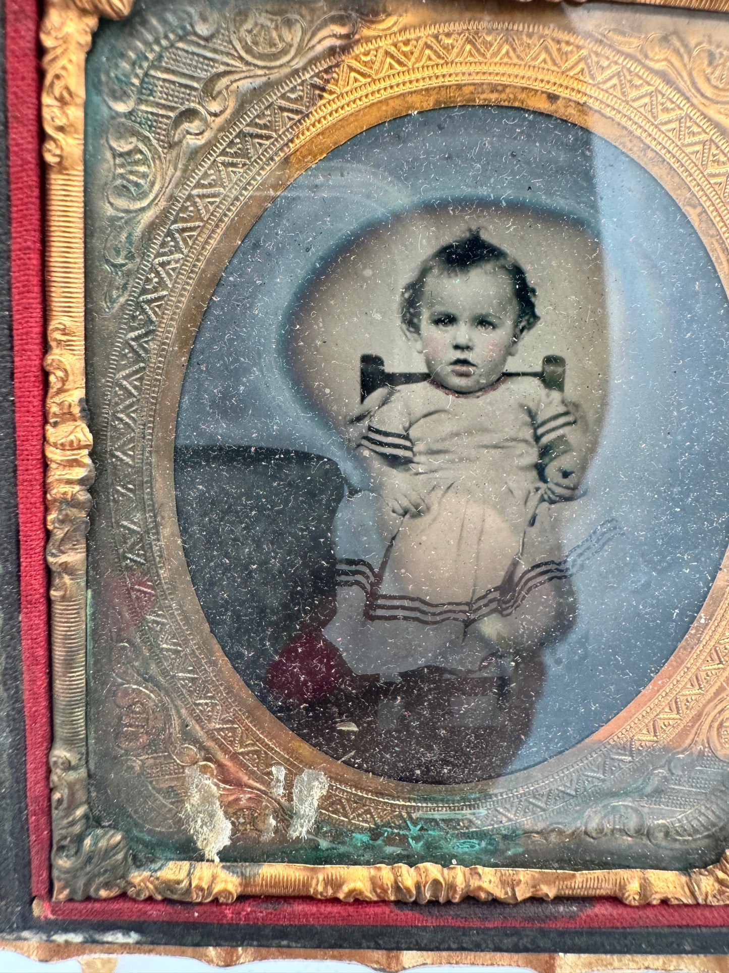 Mid-19th Century Ambrotype Photograph of Baby in Case (c. 1855–1865)