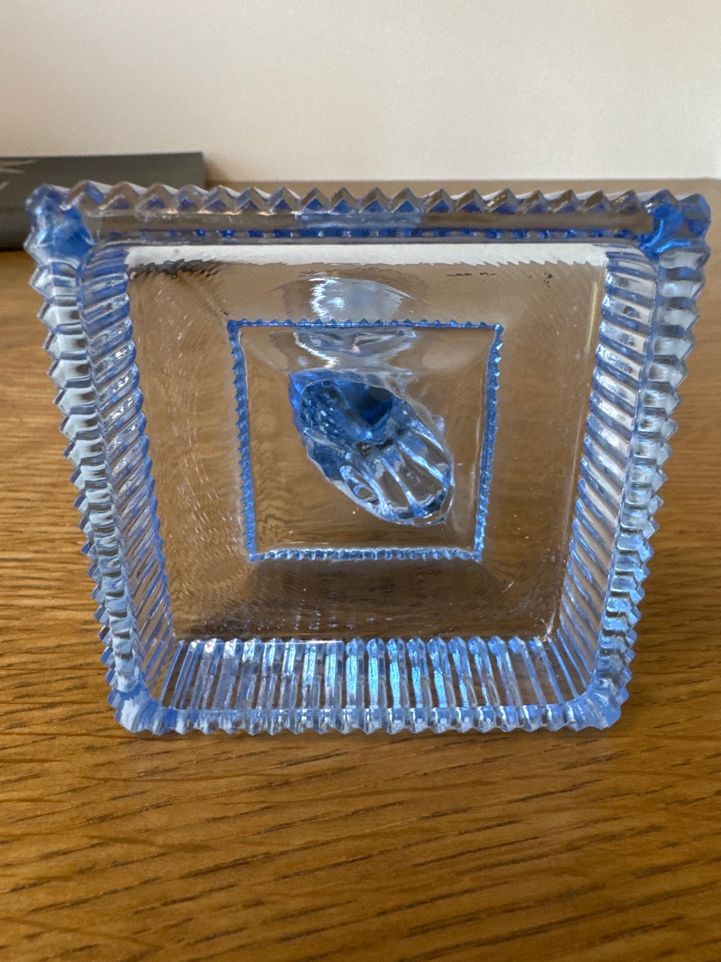 Mid-Century Blue Glass Dolphin Candlestick Holders – Set of Two