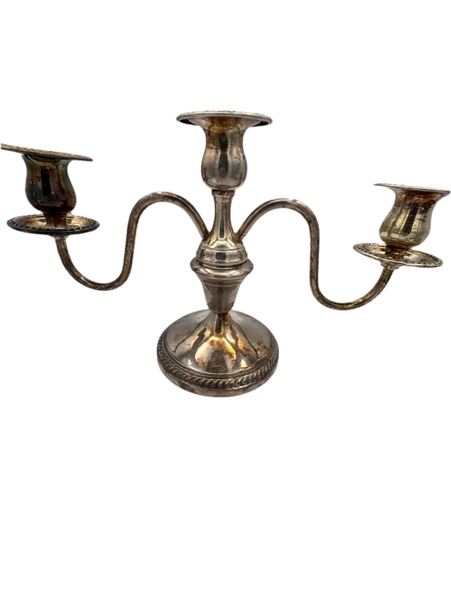 F.B. Rogers Silver Co. Silverplate Convertible 3-Light Candelabra – Marked 7583