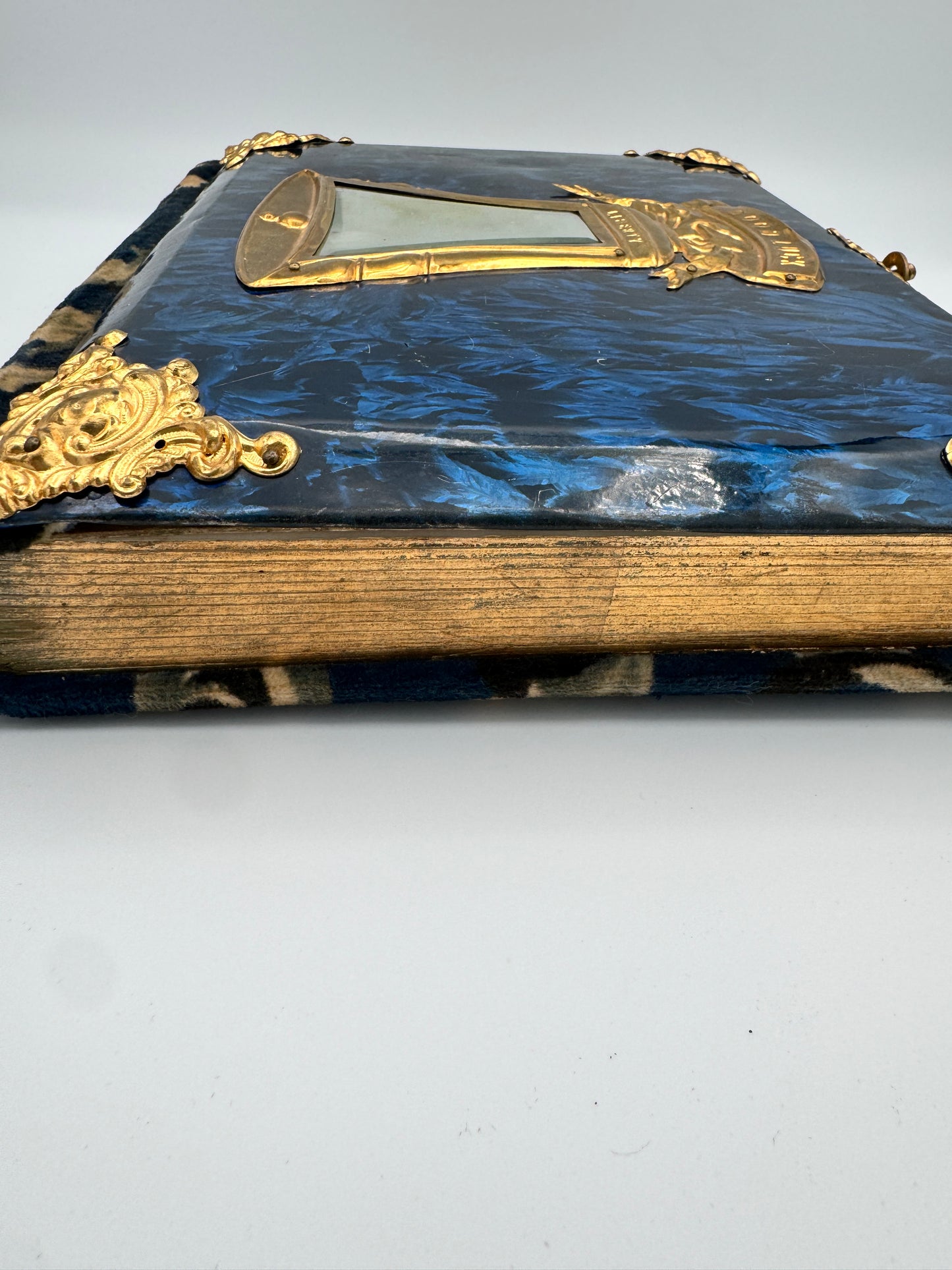 Antique Victorian Photo Album with Mirror & Clasp (c. 1870s)