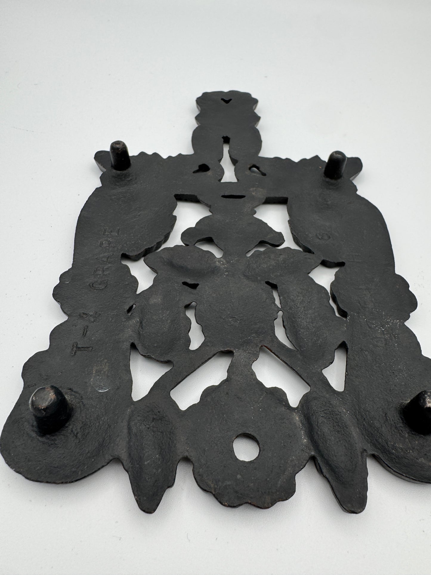 Cast Iron trivet - Grapevine Motif Wall or Kitchen Decor