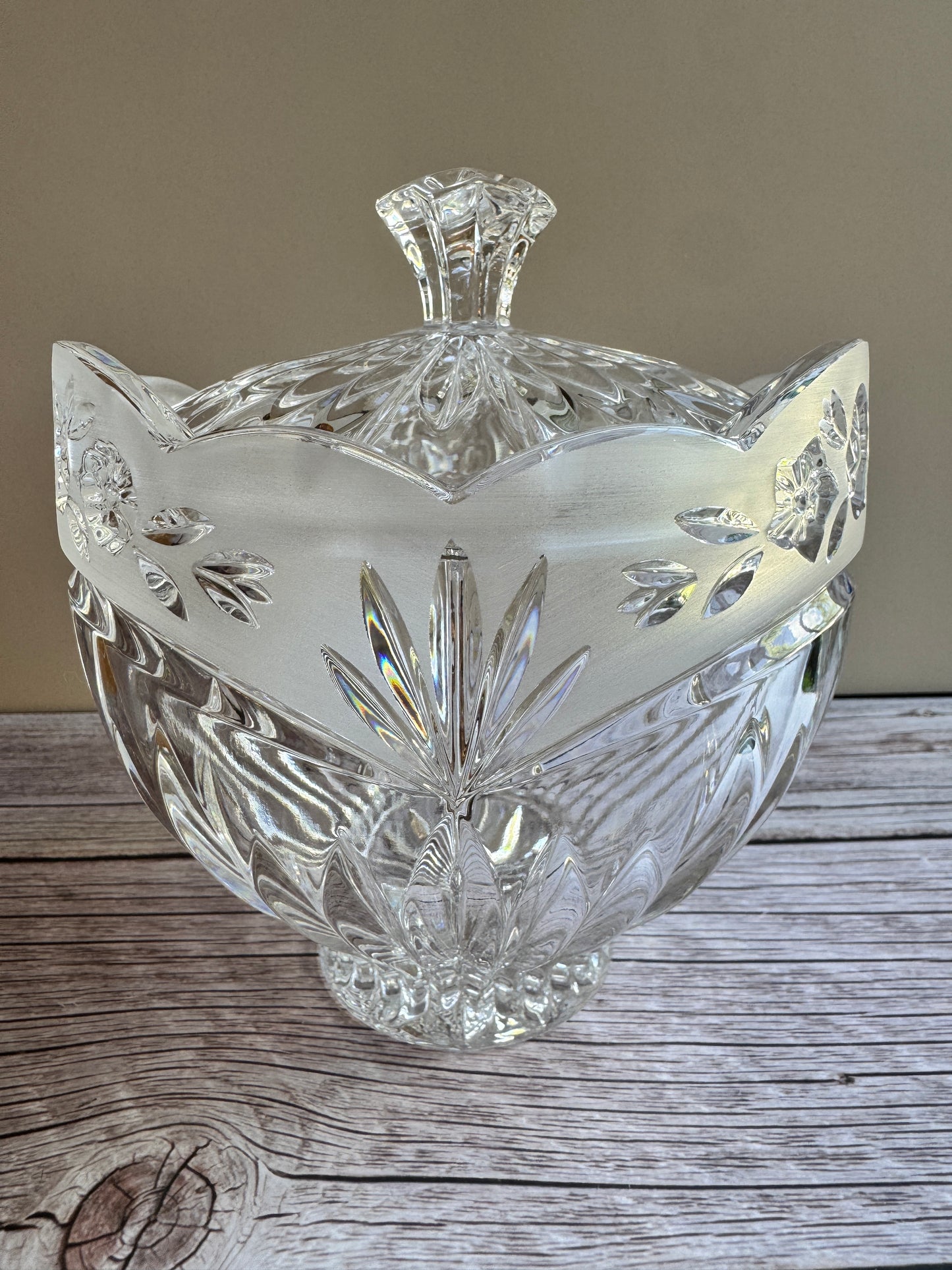 Vintage Crystal Lidded Dish – Heirloom-Style Candy or Biscuit Jar