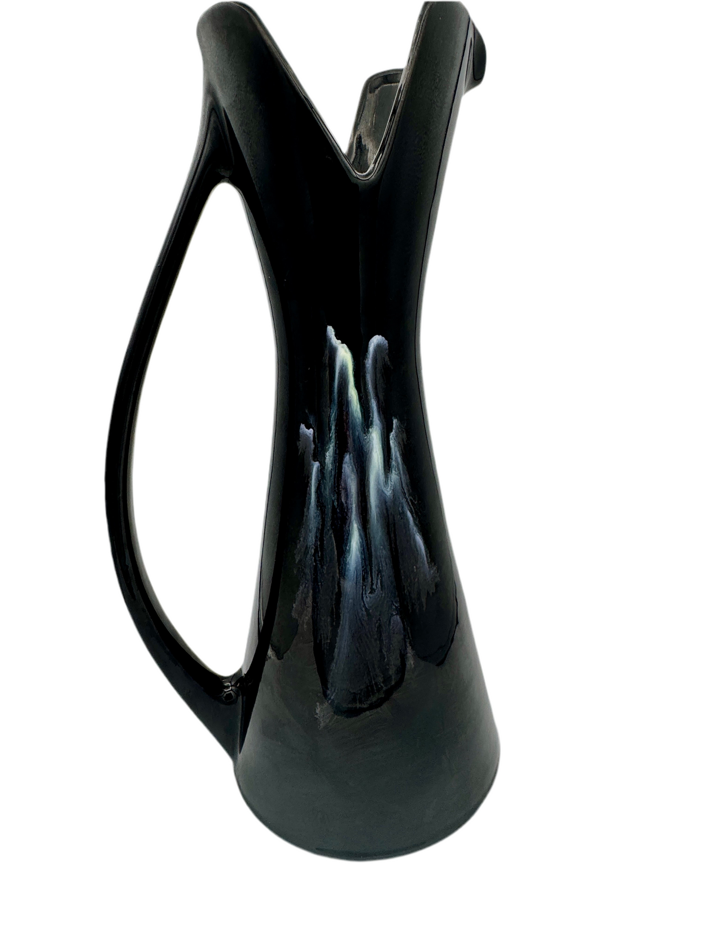 Royal Haeger Black Drip Glaze Pitcher Vase – Mid-Century Modern Pottery (1960s–70s)