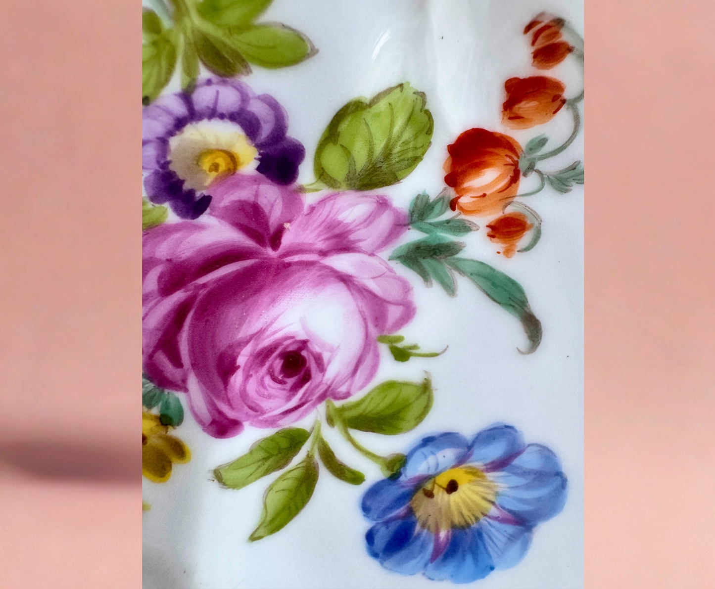 Hand-Painted Richard Klemm Dresden Floral Plate – Germany, c. 1920s