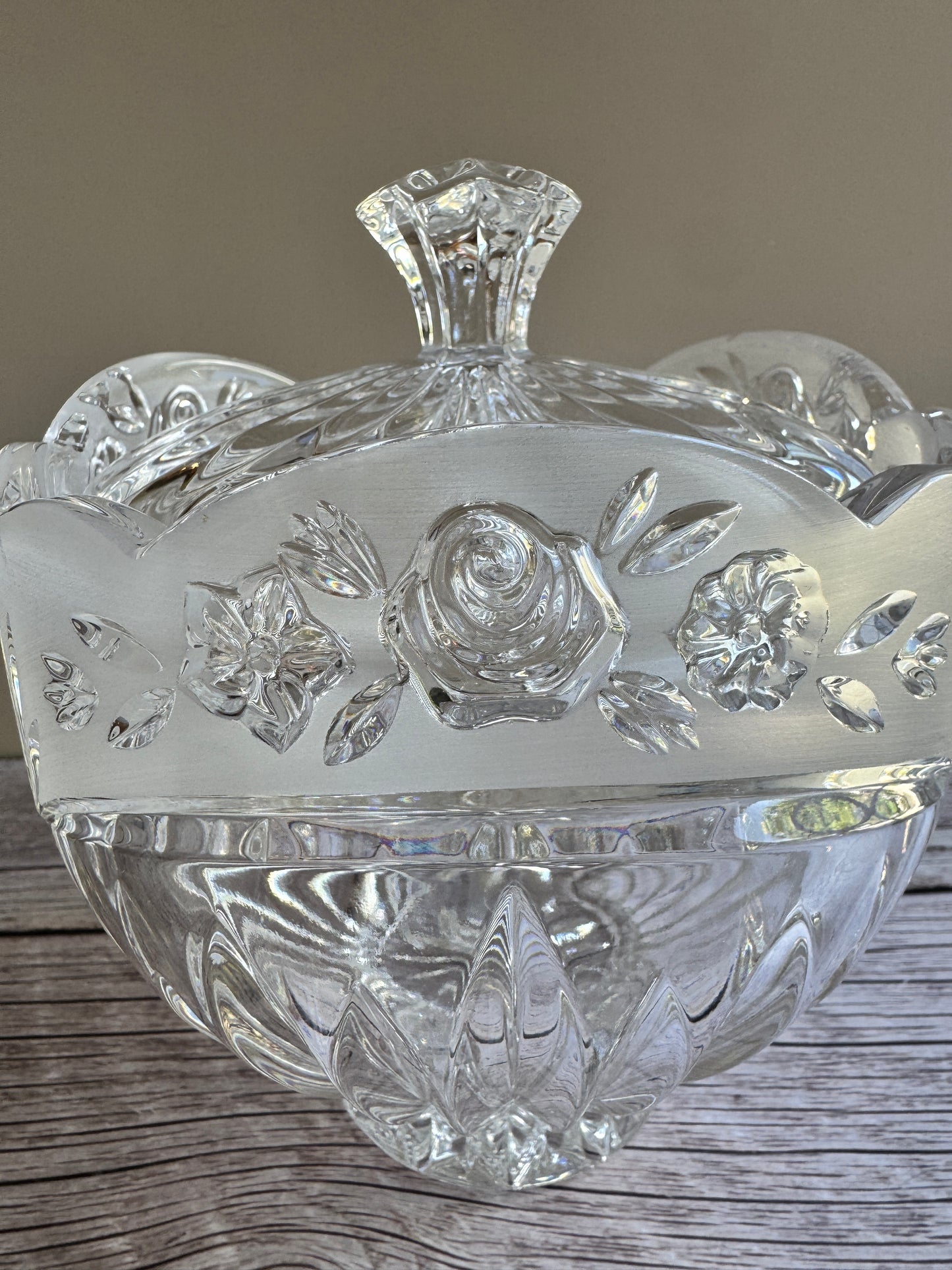 Vintage Crystal Lidded Dish – Heirloom-Style Candy or Biscuit Jar