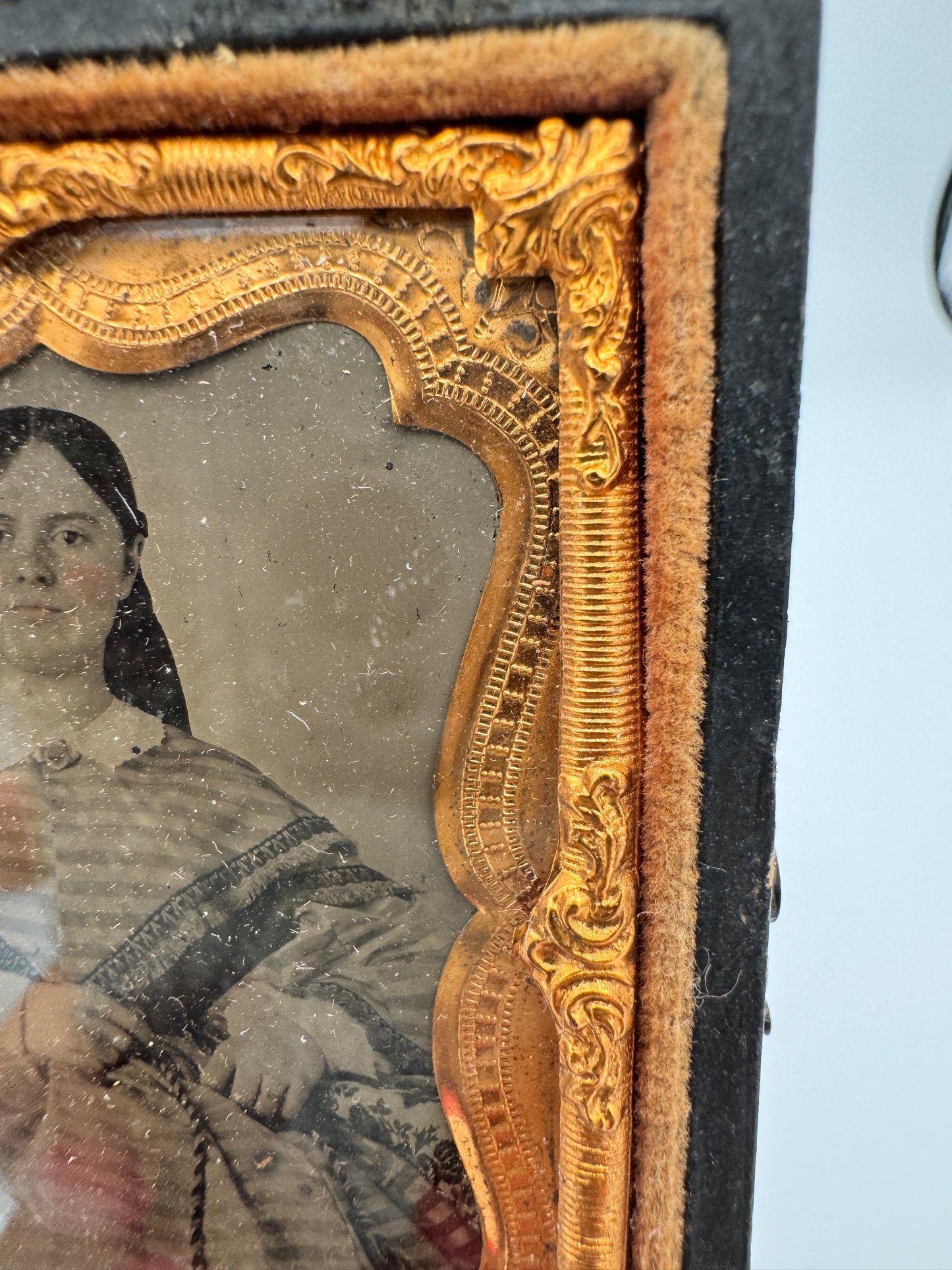 Mid-19th Century Ambrotype Photograph of Woman with Tinted Cheeks