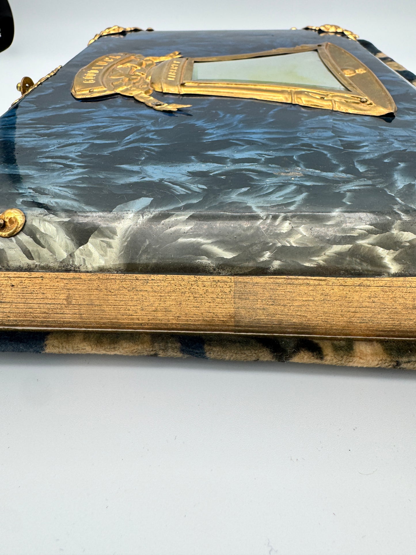 Antique Victorian Photo Album with Mirror & Clasp (c. 1870s)