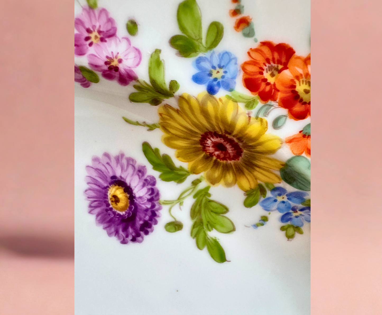 Hand-Painted Richard Klemm Dresden Floral Plate – Germany, c. 1920s