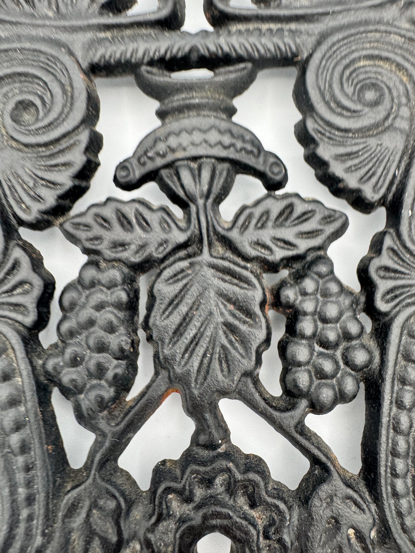 Cast Iron trivet - Grapevine Motif Wall or Kitchen Decor