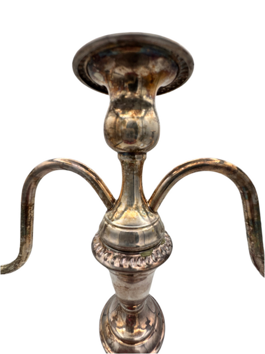 F.B. Rogers Silver Co. Silverplate Convertible 3-Light Candelabra – Marked 7583