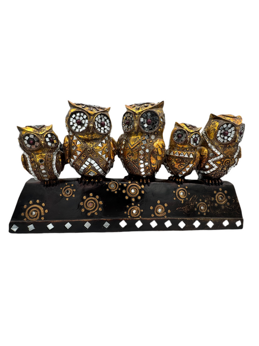 Owl Family Mosaic Sculpture