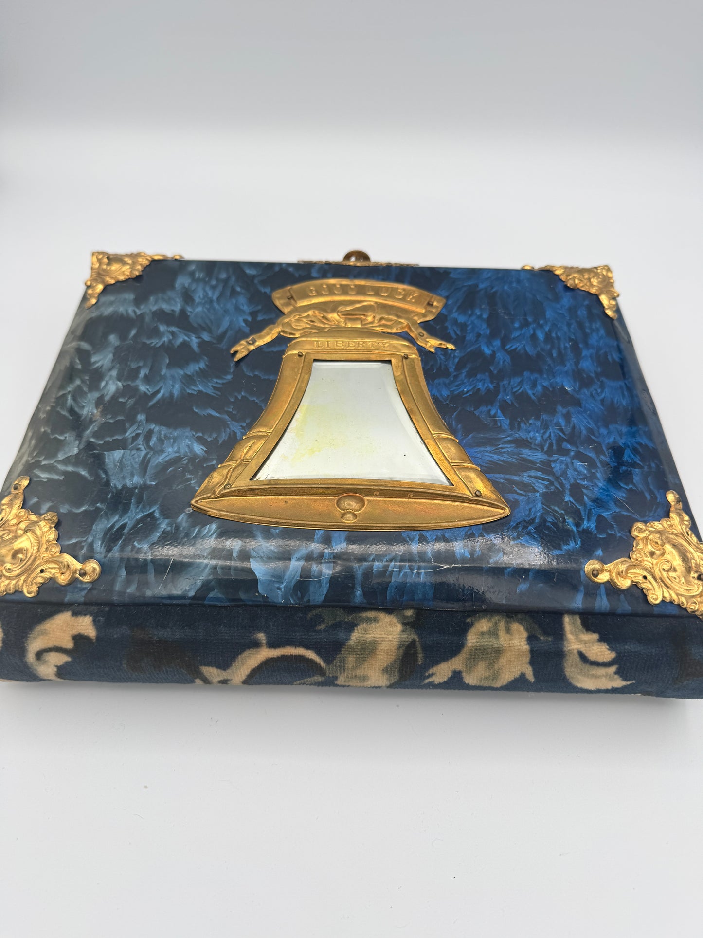 Antique Victorian Photo Album with Mirror & Clasp (c. 1870s)