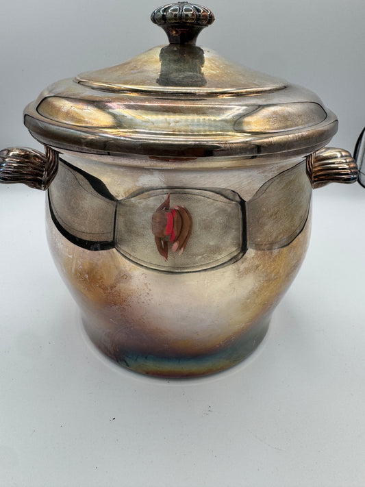 William Rogers No. 27 Silverplate Paul Revere Ice Bucket with Tongs