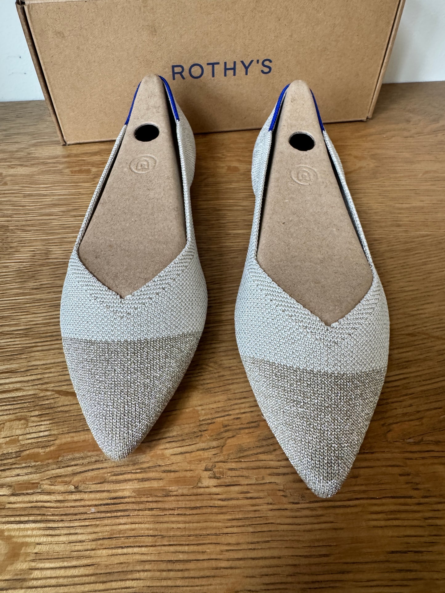 Rothy’s The Point Flat – Diamond Metallic | Size 9 – Bridal-Ready, Never Worn