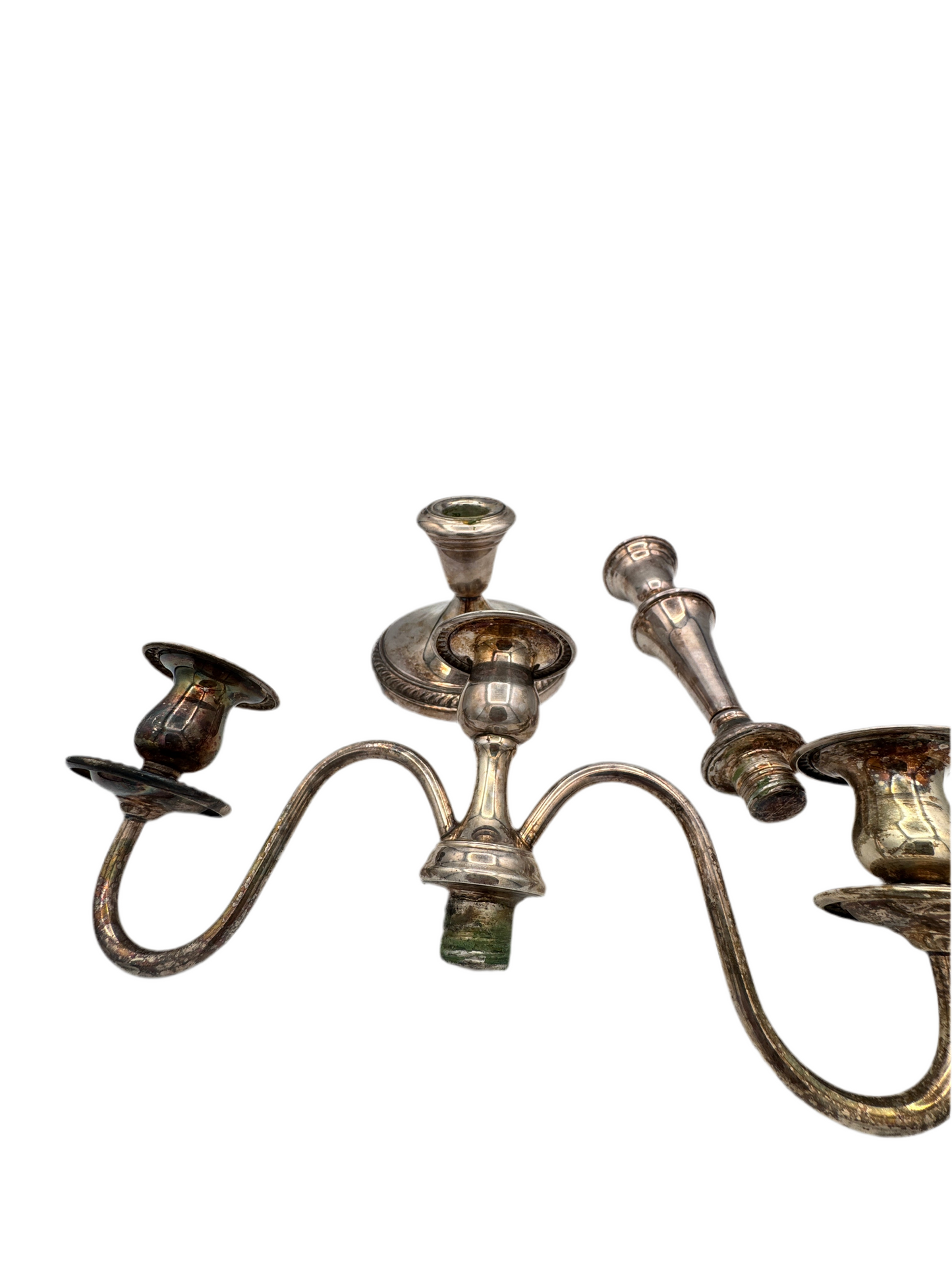 F.B. Rogers Silver Co. Silverplate Convertible 3-Light Candelabra – Marked 7583