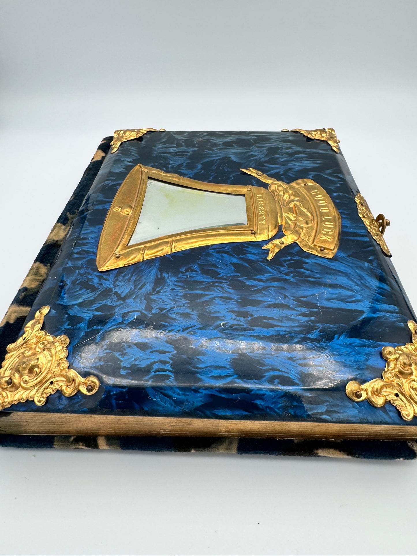 Antique Victorian Photo Album with Mirror & Clasp (c. 1870s)
