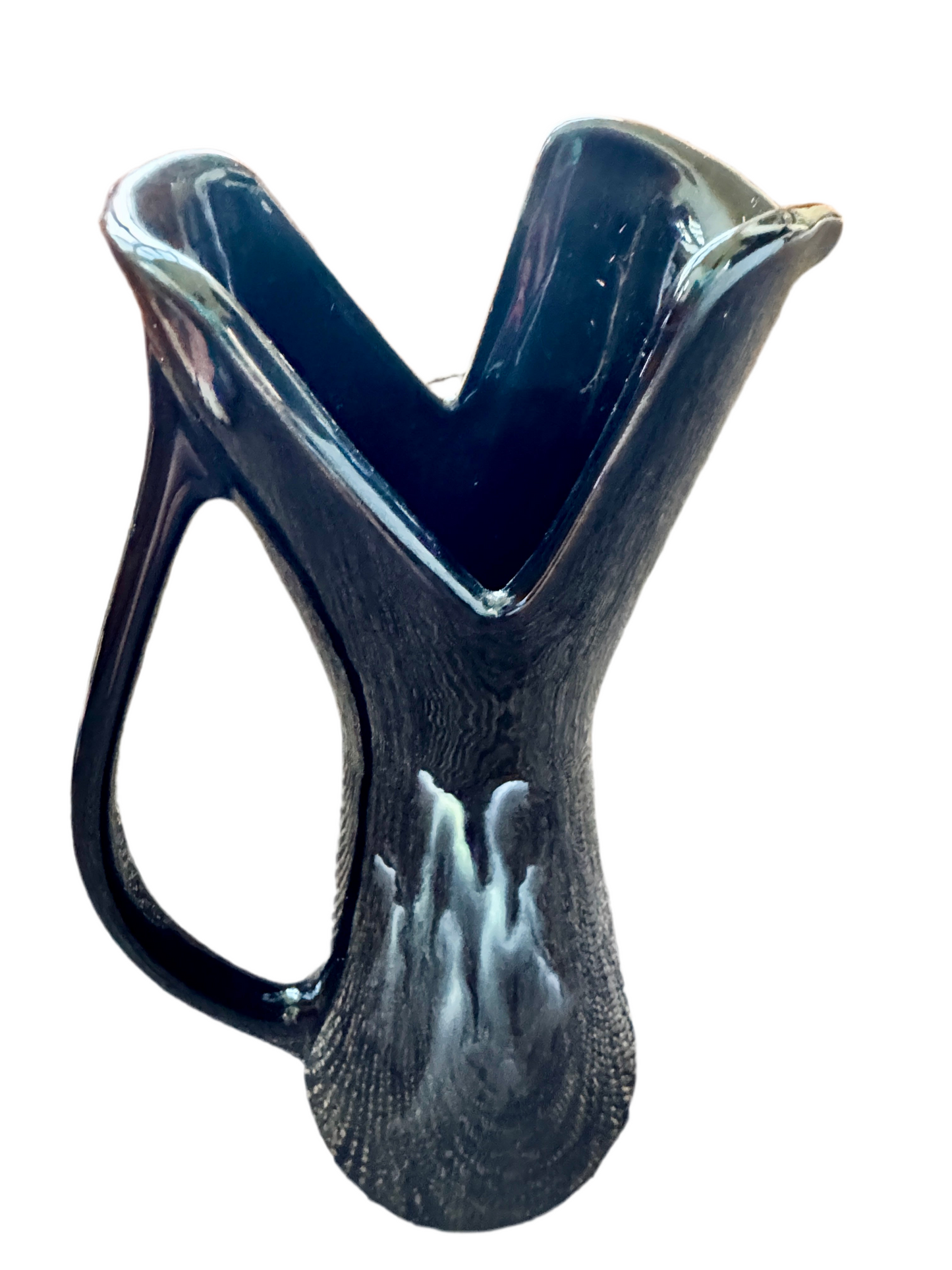 Royal Haeger Black Drip Glaze Pitcher Vase – Mid-Century Modern Pottery (1960s–70s)