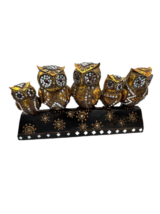 Owl Family Mosaic Sculpture