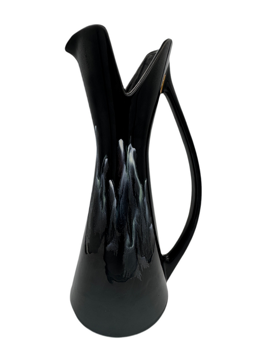 Royal Haeger Black Drip Glaze Pitcher Vase – Mid-Century Modern Pottery (1960s–70s)