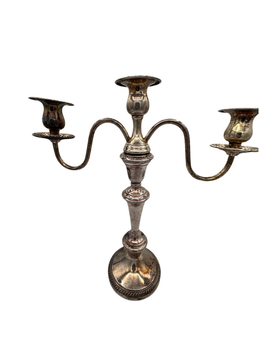 F.B. Rogers Silver Co. Silverplate Convertible 3-Light Candelabra – Marked 7583