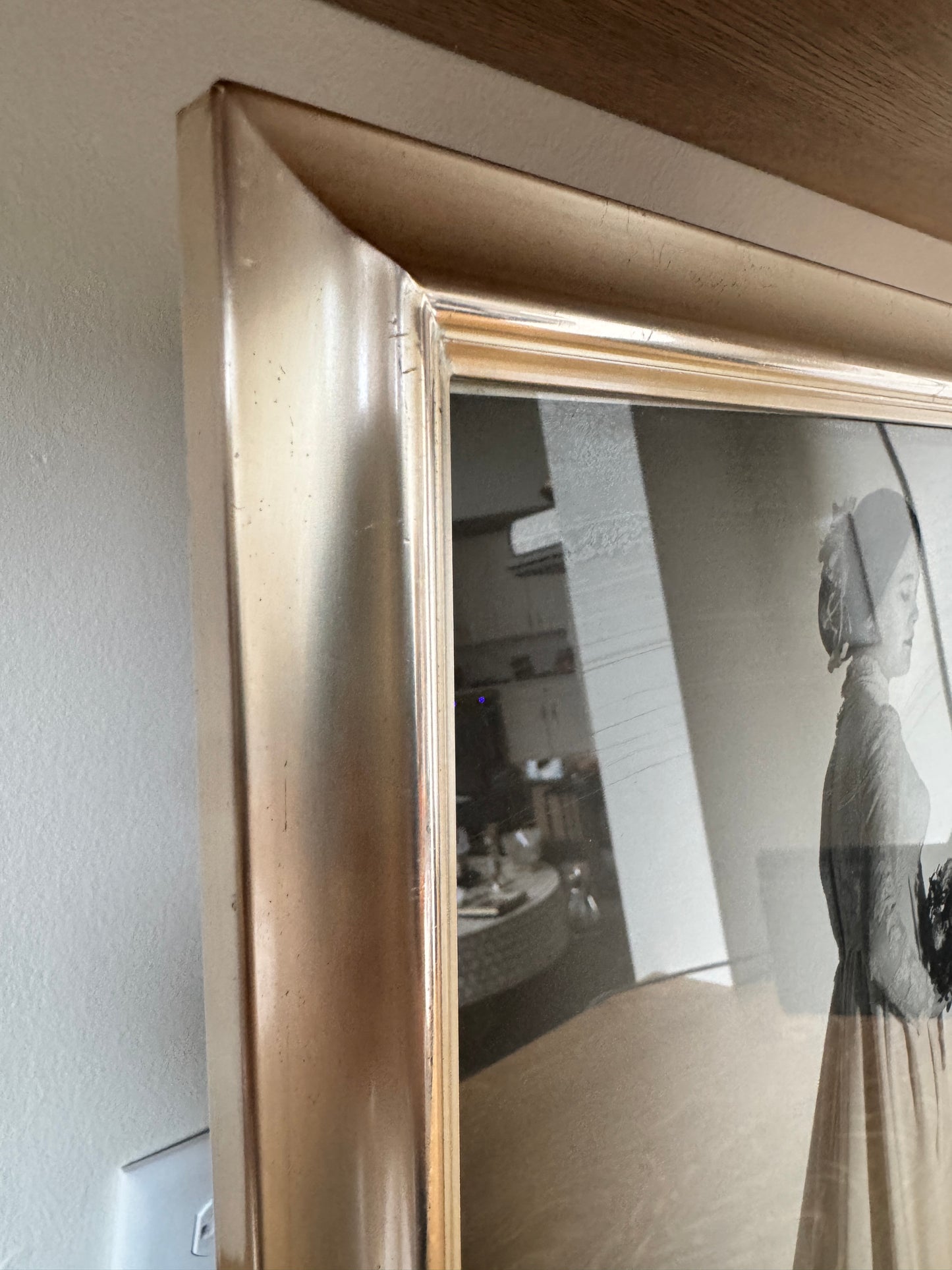 Large Silver Picture Frame – Ornate Detail with Visible Wear | Vintage Display Frame
