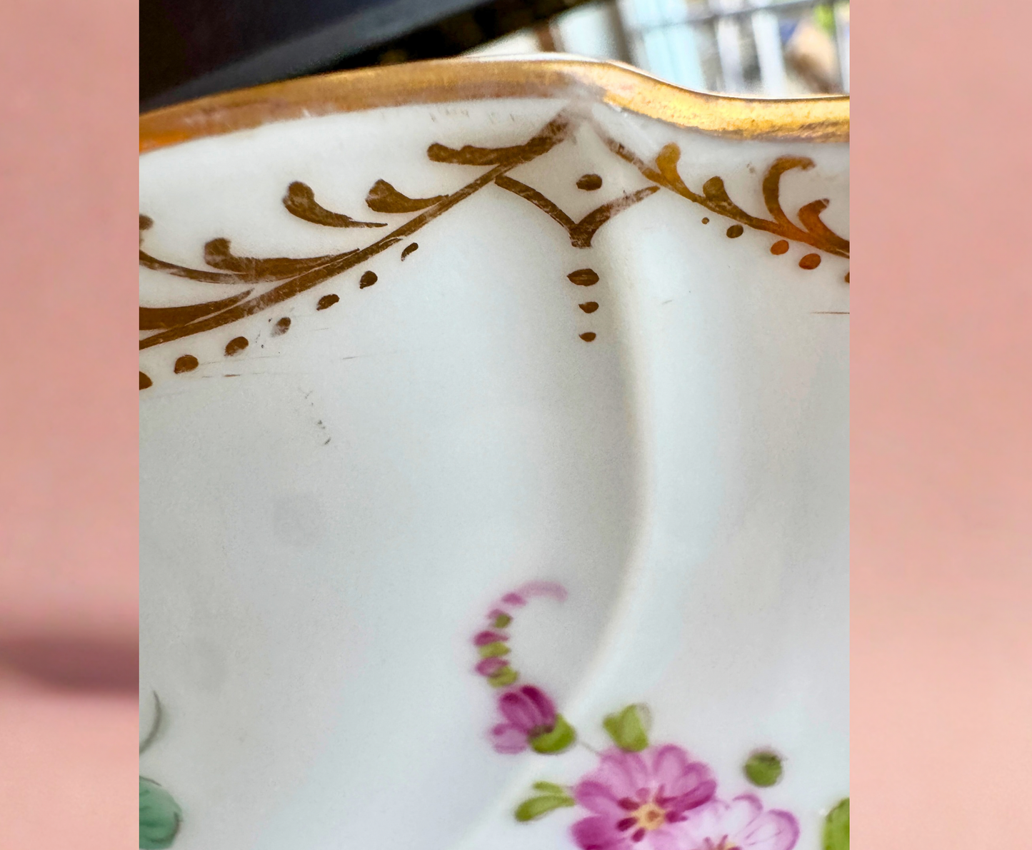 Hand-Painted Richard Klemm Dresden Floral Plate – Germany, c. 1920s