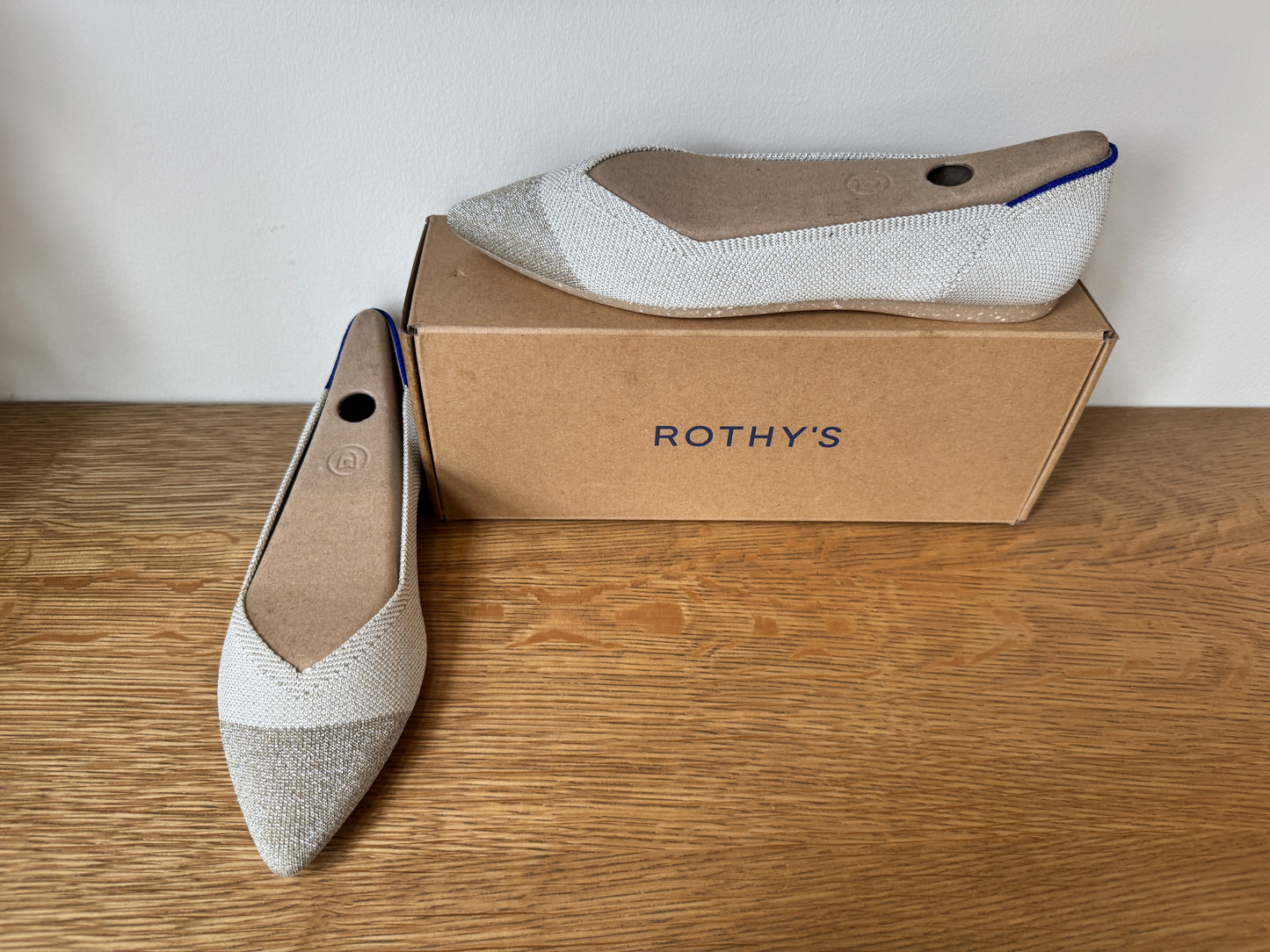 Rothy’s The Point Flat – Diamond Metallic | Size 9 – Bridal-Ready, Never Worn
