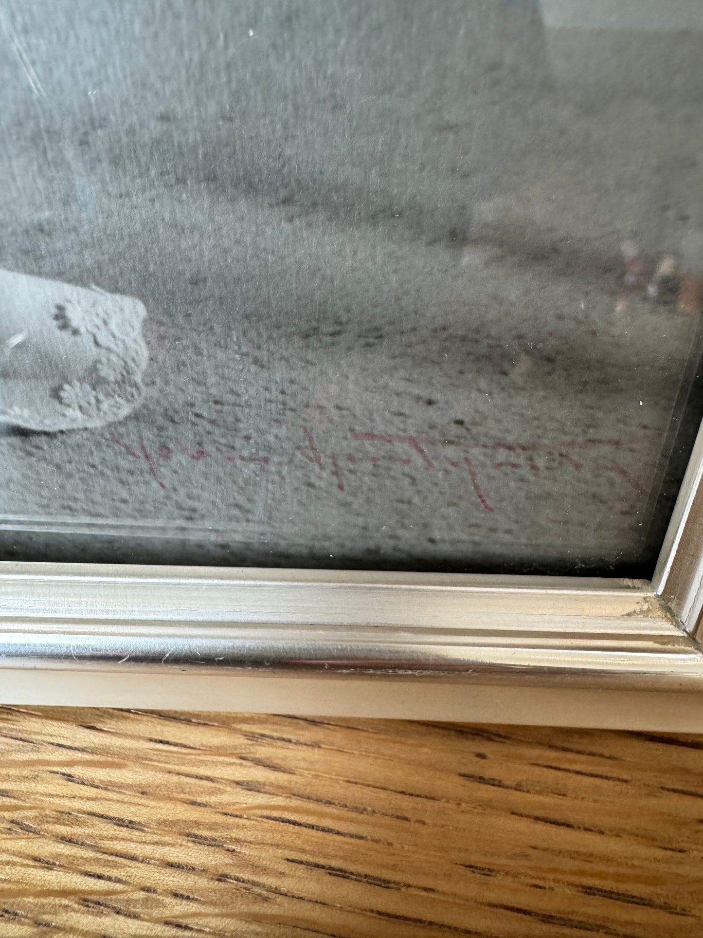 Large Silver Picture Frame – Ornate Detail with Visible Wear | Vintage Display Frame
