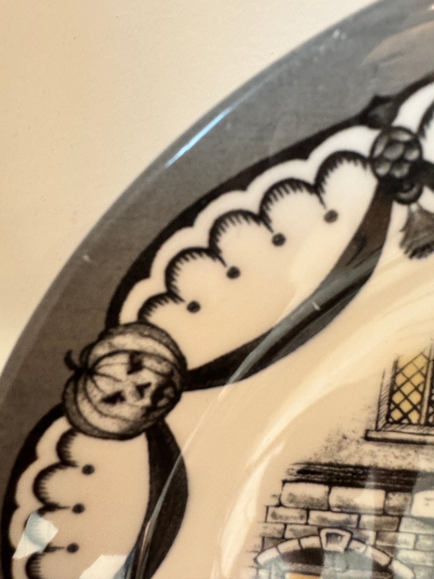 Royal Stafford Halloween Haunted House Salad Plate – 8.25” – Limited Edition, Made in England