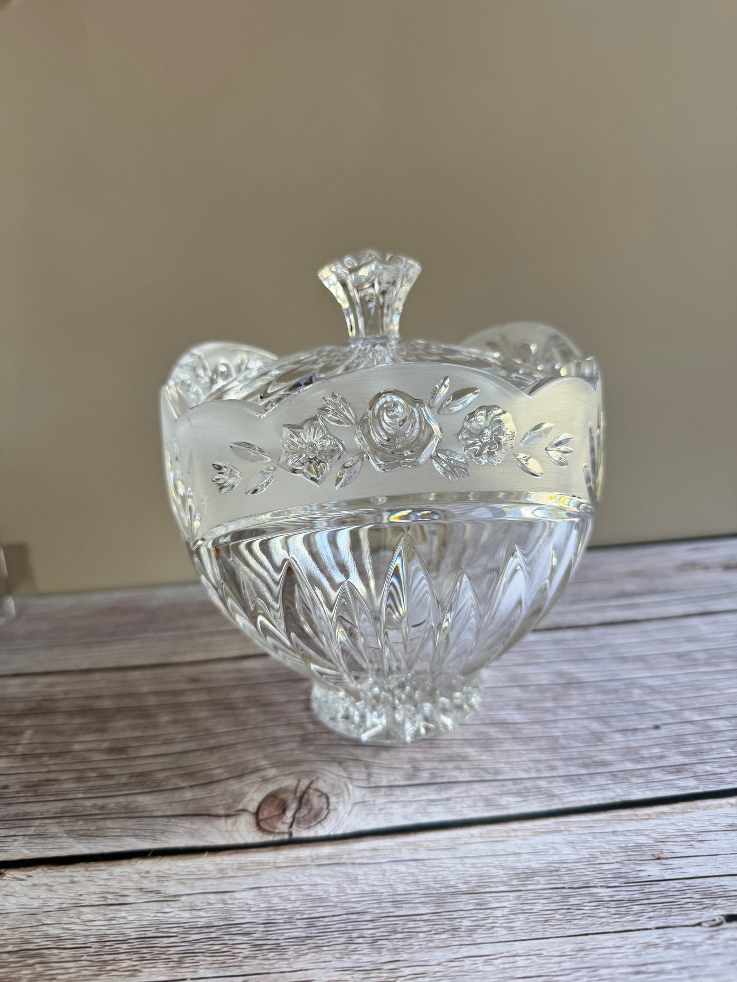 Vintage Crystal Lidded Dish – Heirloom-Style Candy or Biscuit Jar