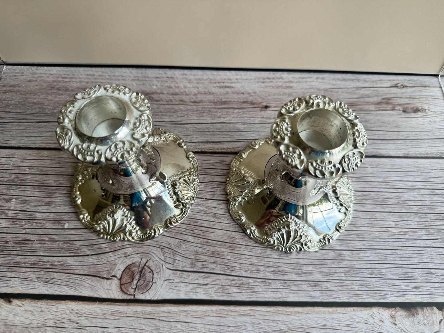 Vintage Godinger Baroque Candlesticks – Silver-Plated Pair