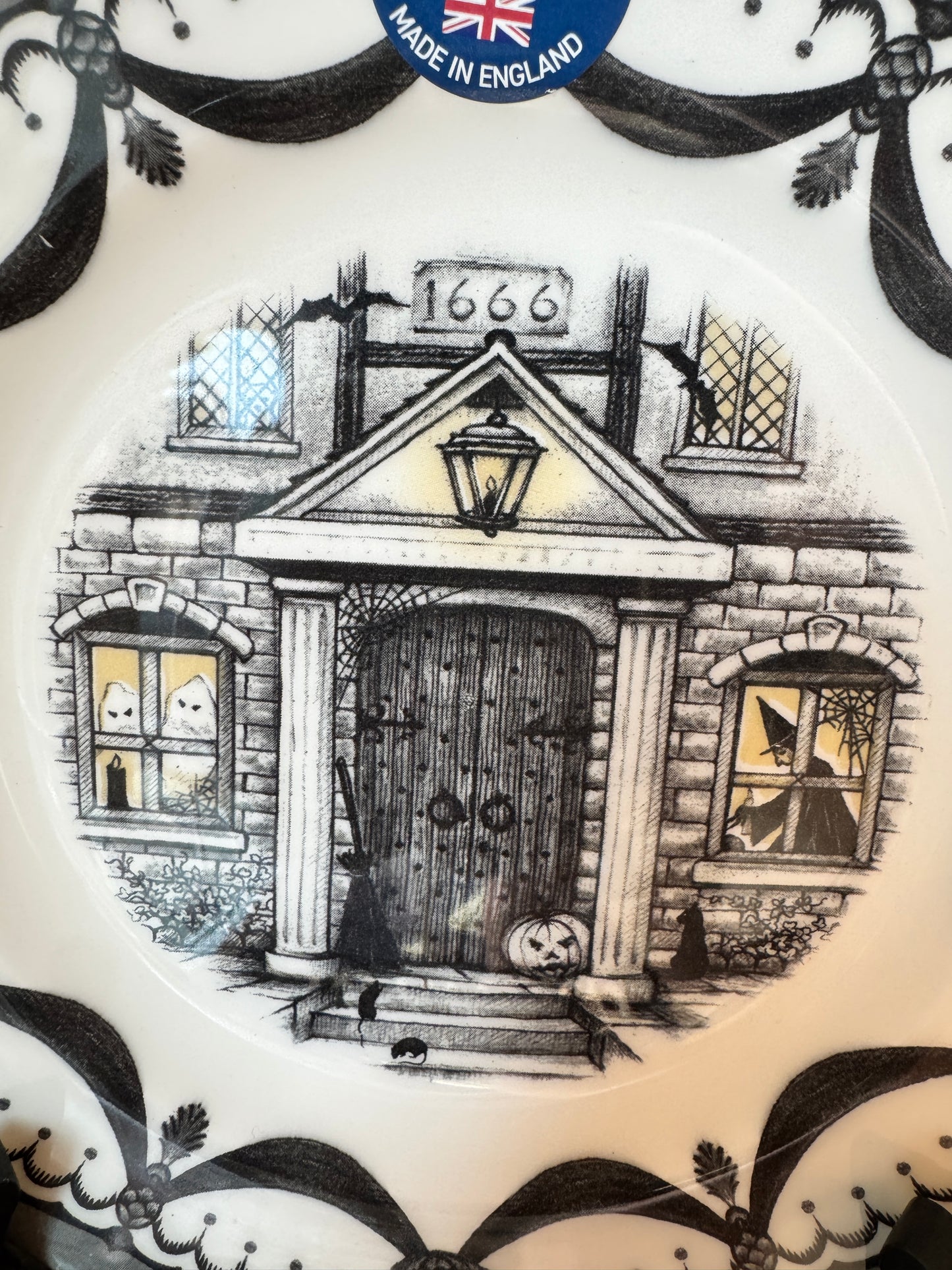Royal Stafford Halloween Haunted House Salad Plate – 8.25” – Limited Edition, Made in England
