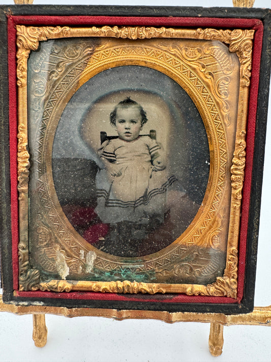 Mid-19th Century Ambrotype Photograph of Baby in Case (c. 1855–1865)