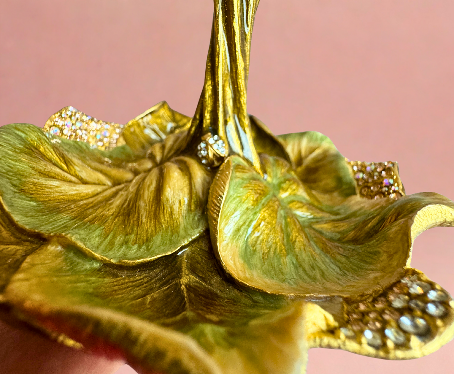 Jay Strongwater Enamel Calla Lily Ring Holder with Swarovski Crystals