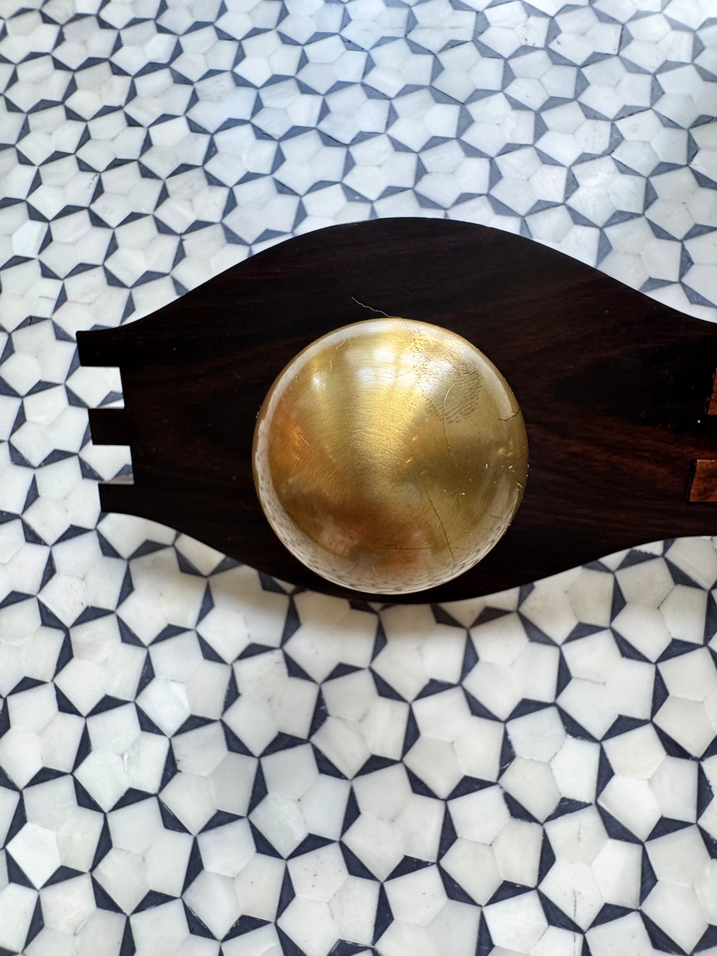 Wooden & Brass Wall-Mounted Coat Hangers – Set of Two (Swiss Find)