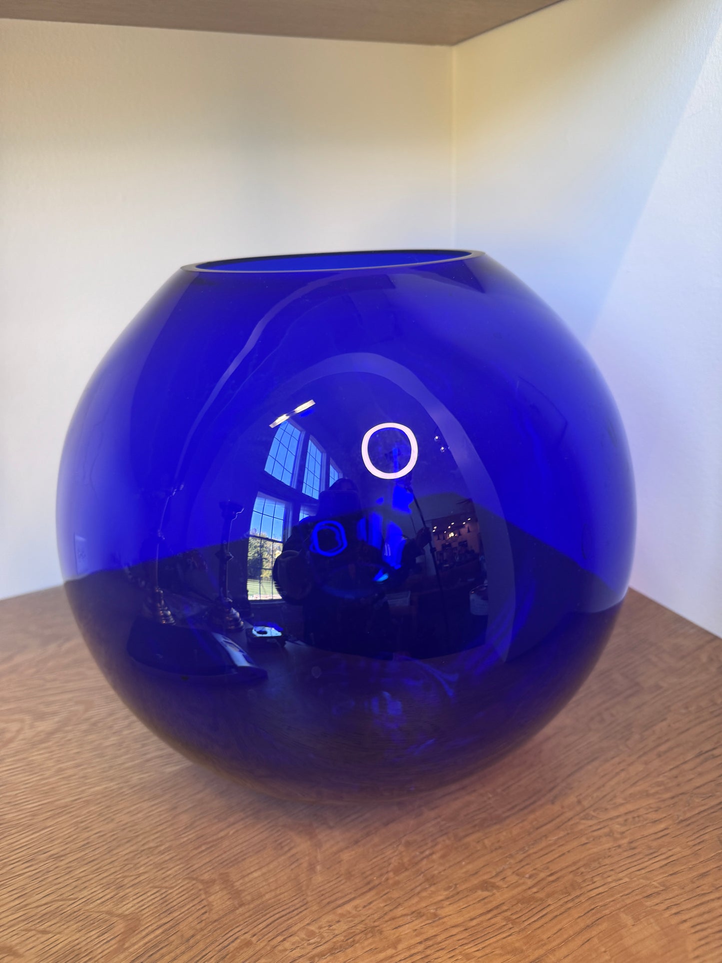 Cobalt Glass Globe Vase (Hand-Blown)