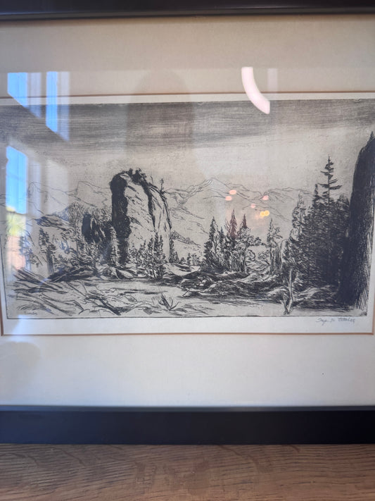 Frederic Taubes Landscape Etching - Landscape - (1900–1981) – Unframed