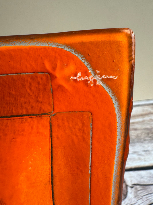 Signed Higgins Mid-Century Glass Catchall – Dearborn Studio Era (1958–1964)