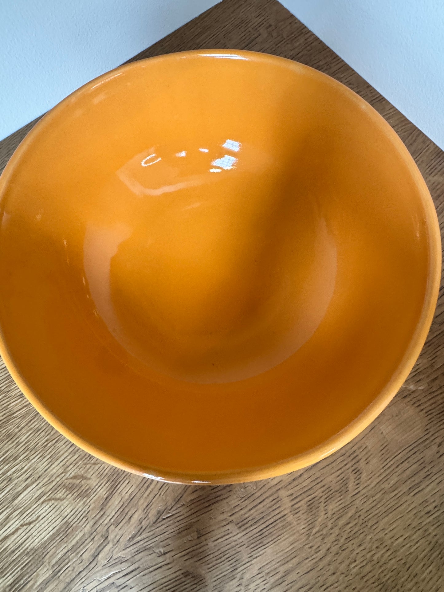 Vintage Haeger Fluted Ceramic Bowl – Orange Glaze – USA Pottery – Mid-Century Modern