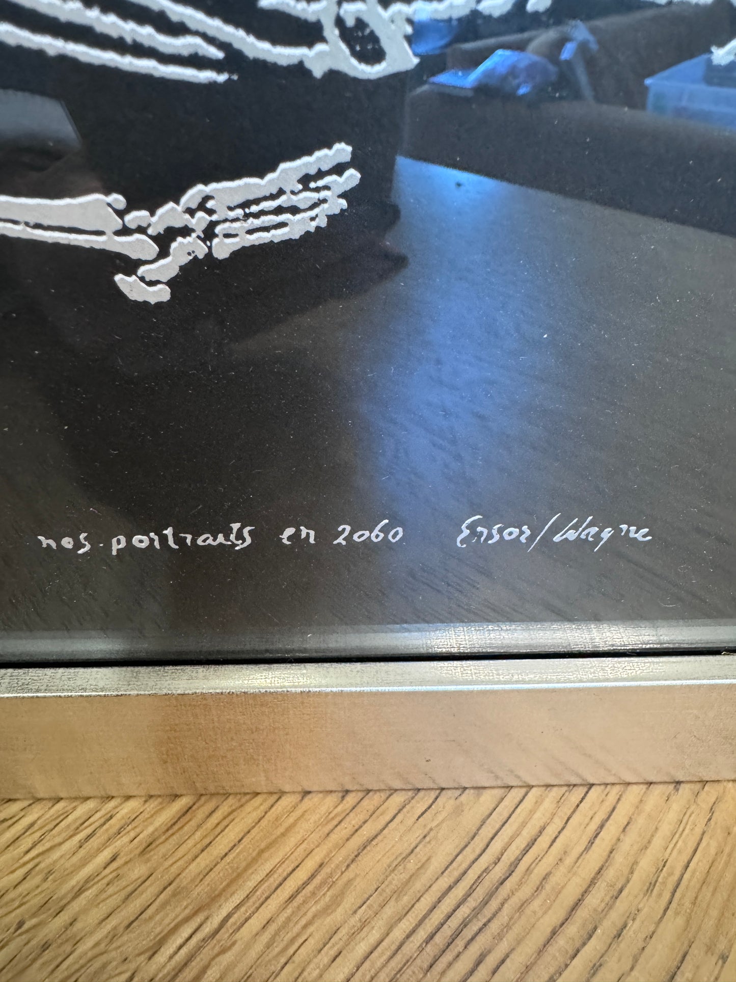 June Wayne Signed Lithograph “Nos Portraits en 2060, Ensor/Wayne” – 1991 – Limited Edition 13/30