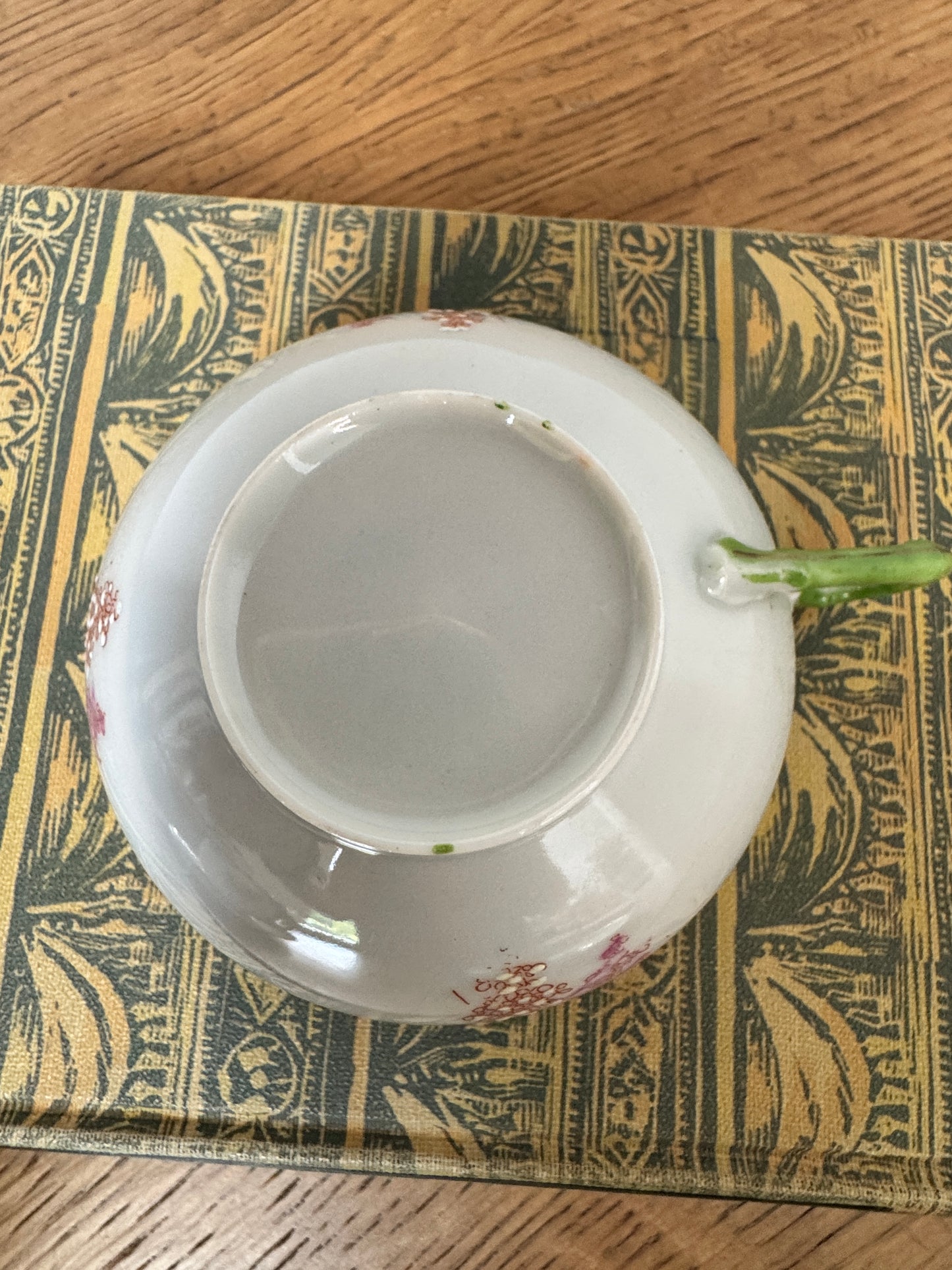 Vintage Japanese Scenic Teacups & Saucers – Pair with Gold Trim and Landscape Motifs