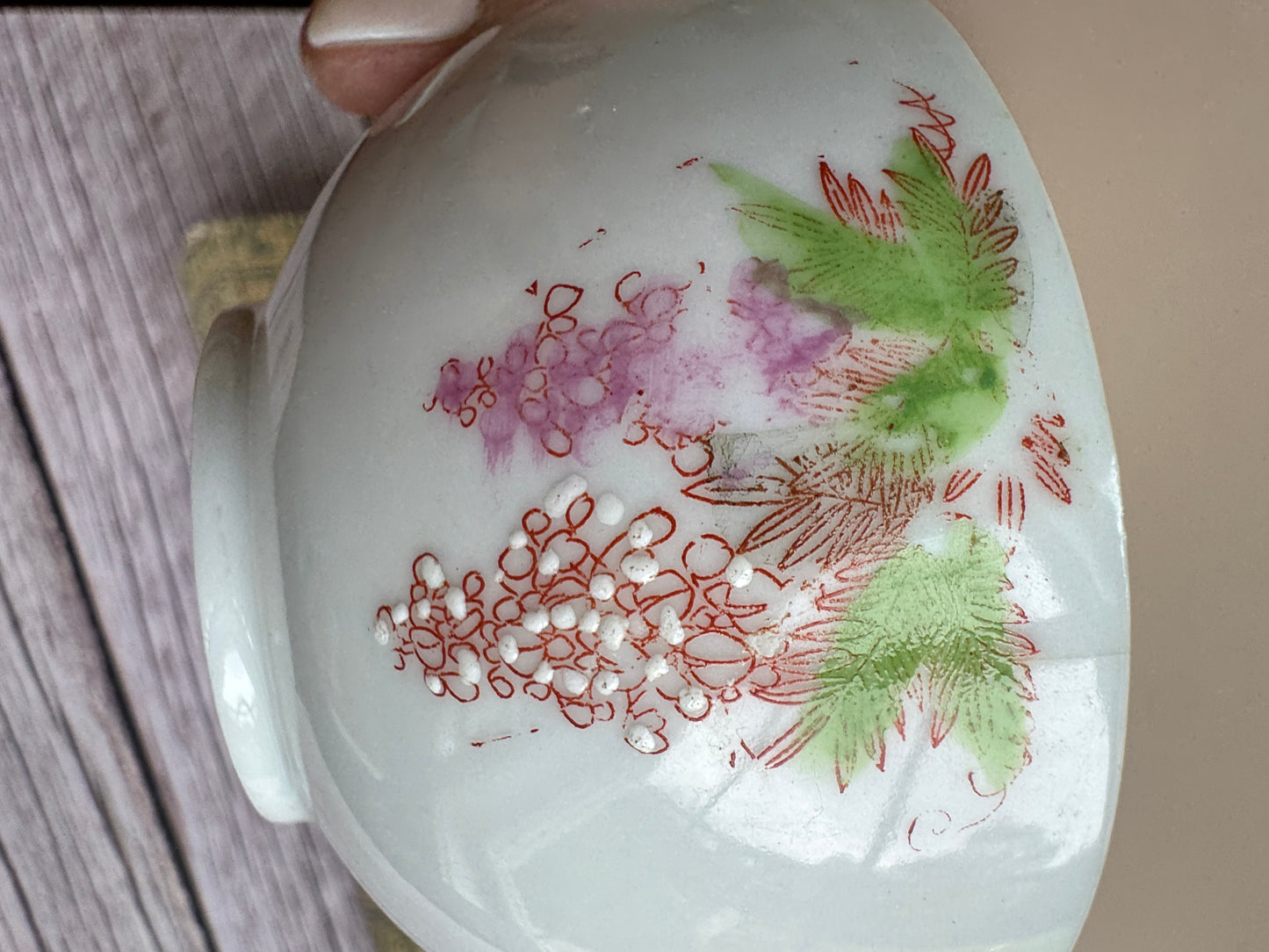 Vintage Japanese Scenic Teacups & Saucers – Pair with Gold Trim and Landscape Motifs