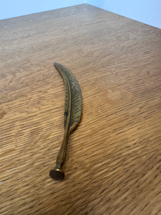 Brass Quill Letter Opener – Polished Golden Finish (7.75”)