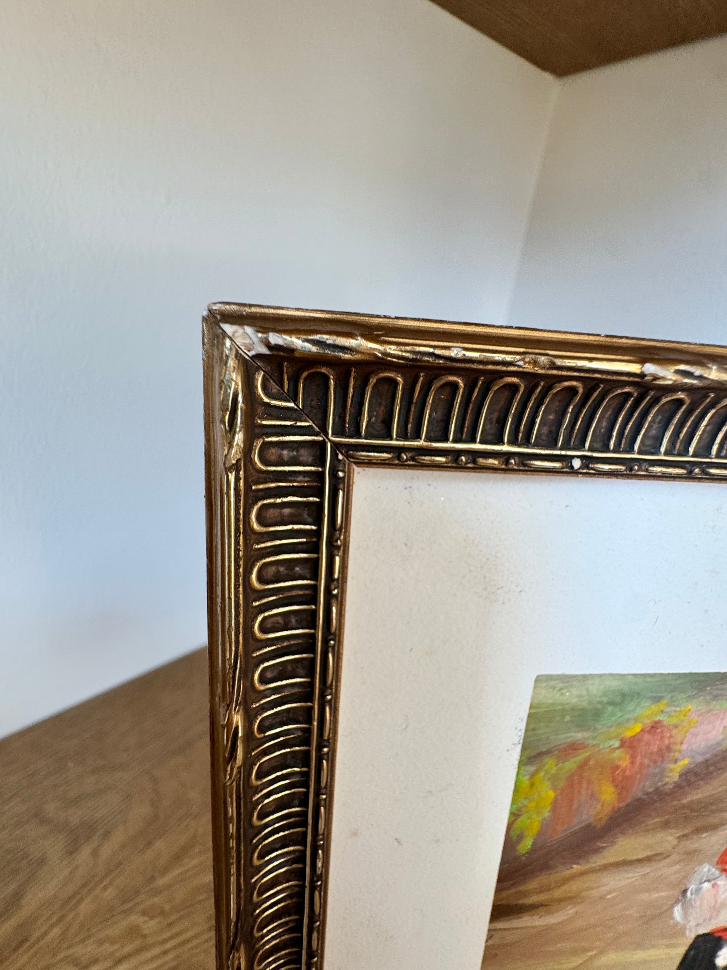 Framed Oil Painting - Mother & Child Scene, Signed by Artist