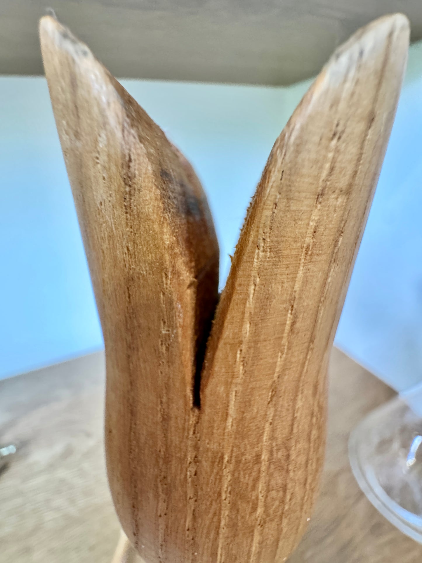 Set of 3 Swiss Wooden Tulip Stems – Hand-Carved Folk Art Flowers, 11”