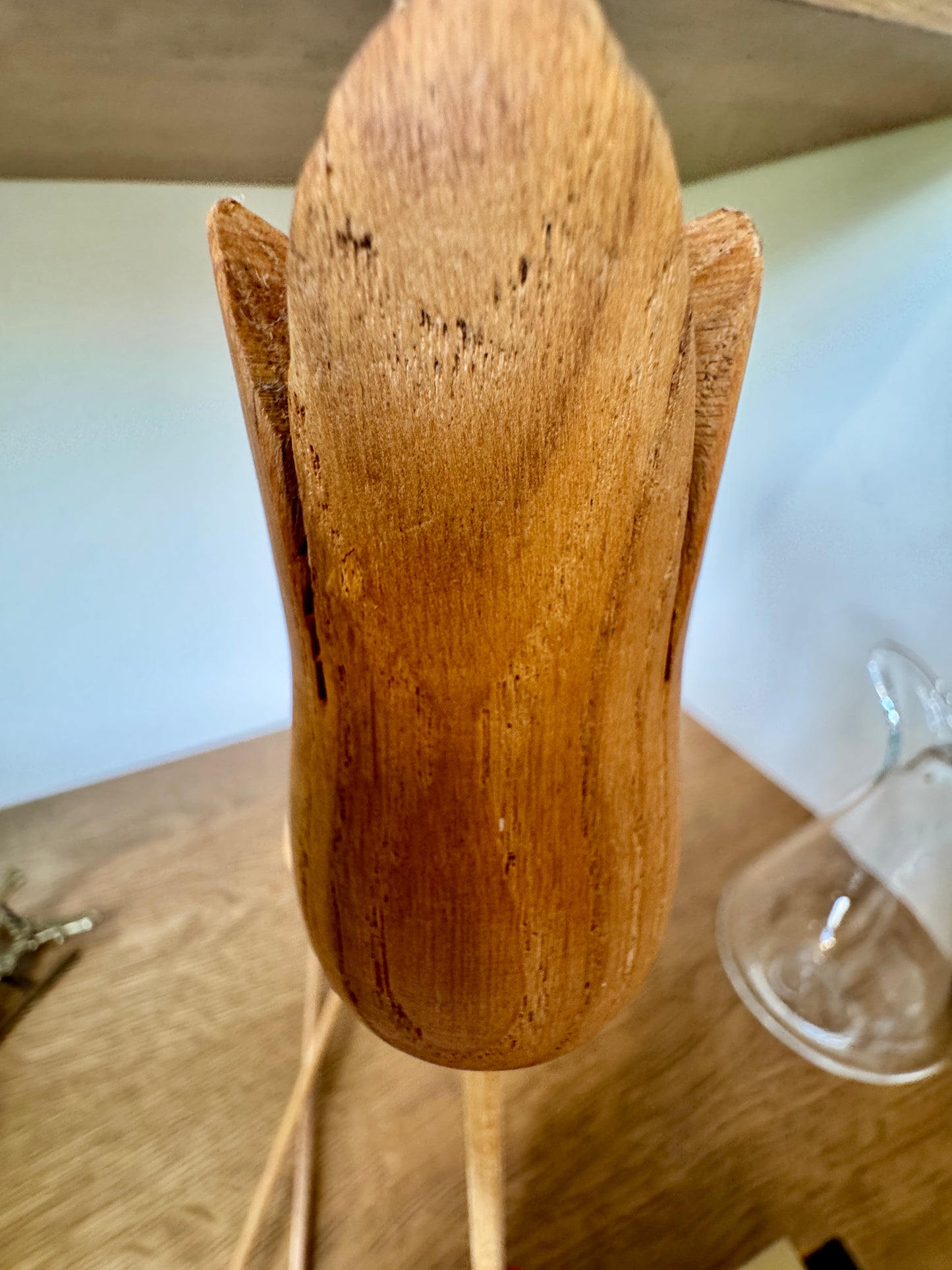 Set of 3 Swiss Wooden Tulip Stems – Hand-Carved Folk Art Flowers, 11”