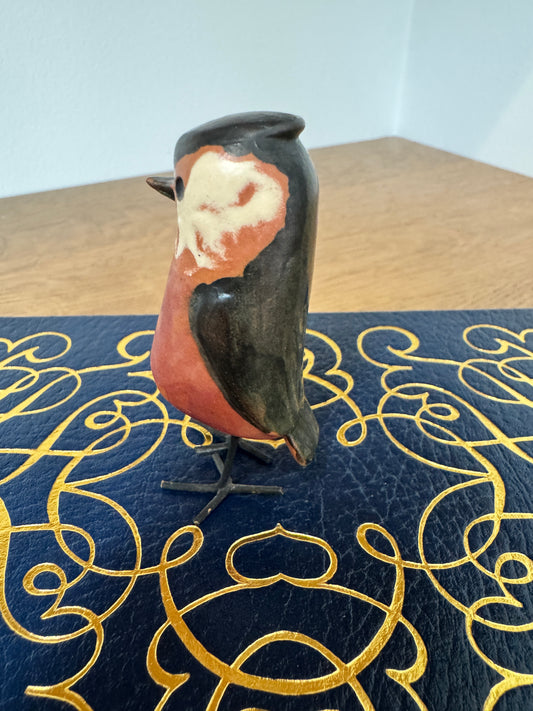 Hand-Painted Ceramic Bird Figurine with IRon Legs - 3" Tall