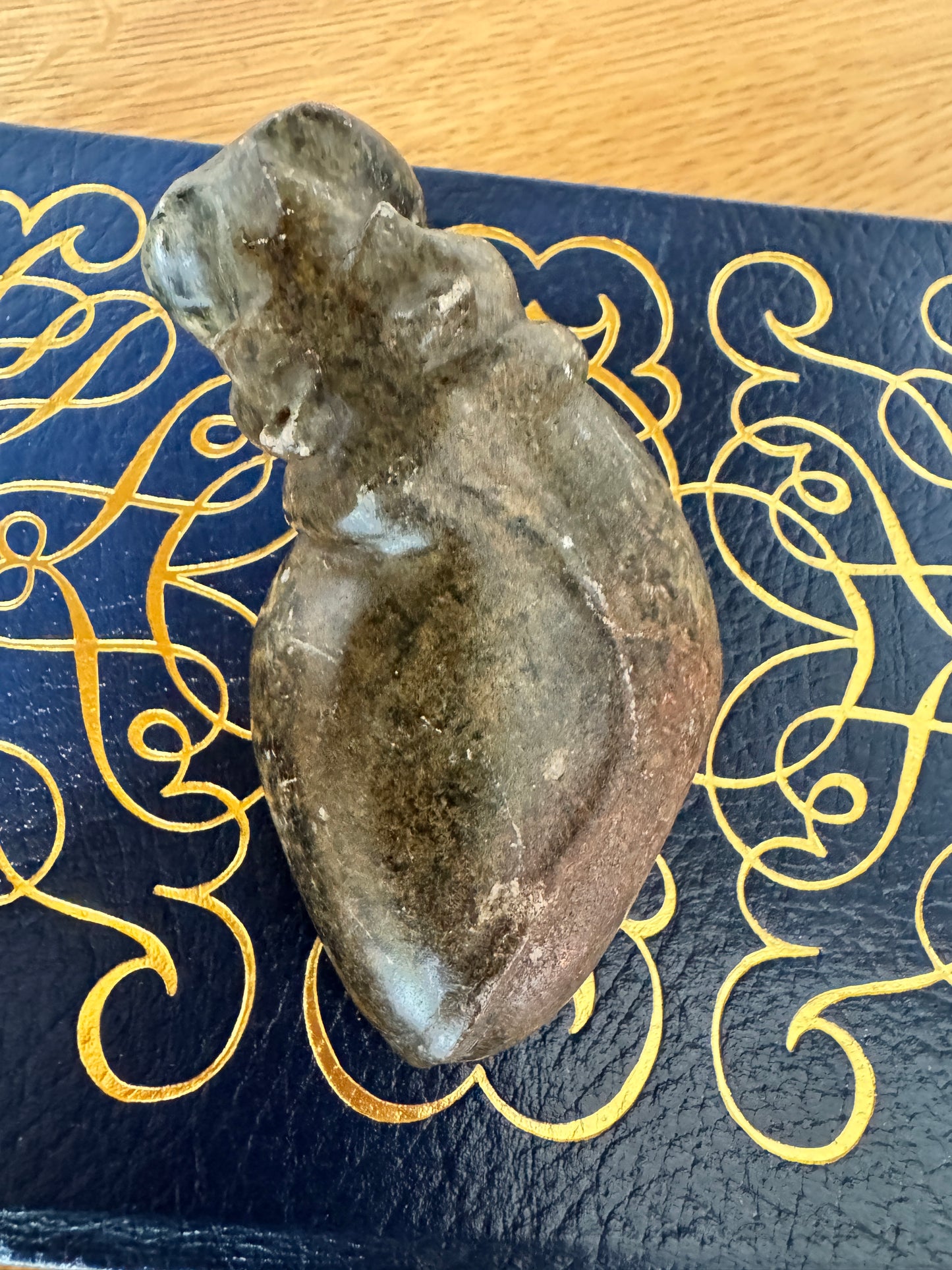 Hand-Carved Stone Hippo Figurine - Natural Soapstone animal Sculpture - 4" long